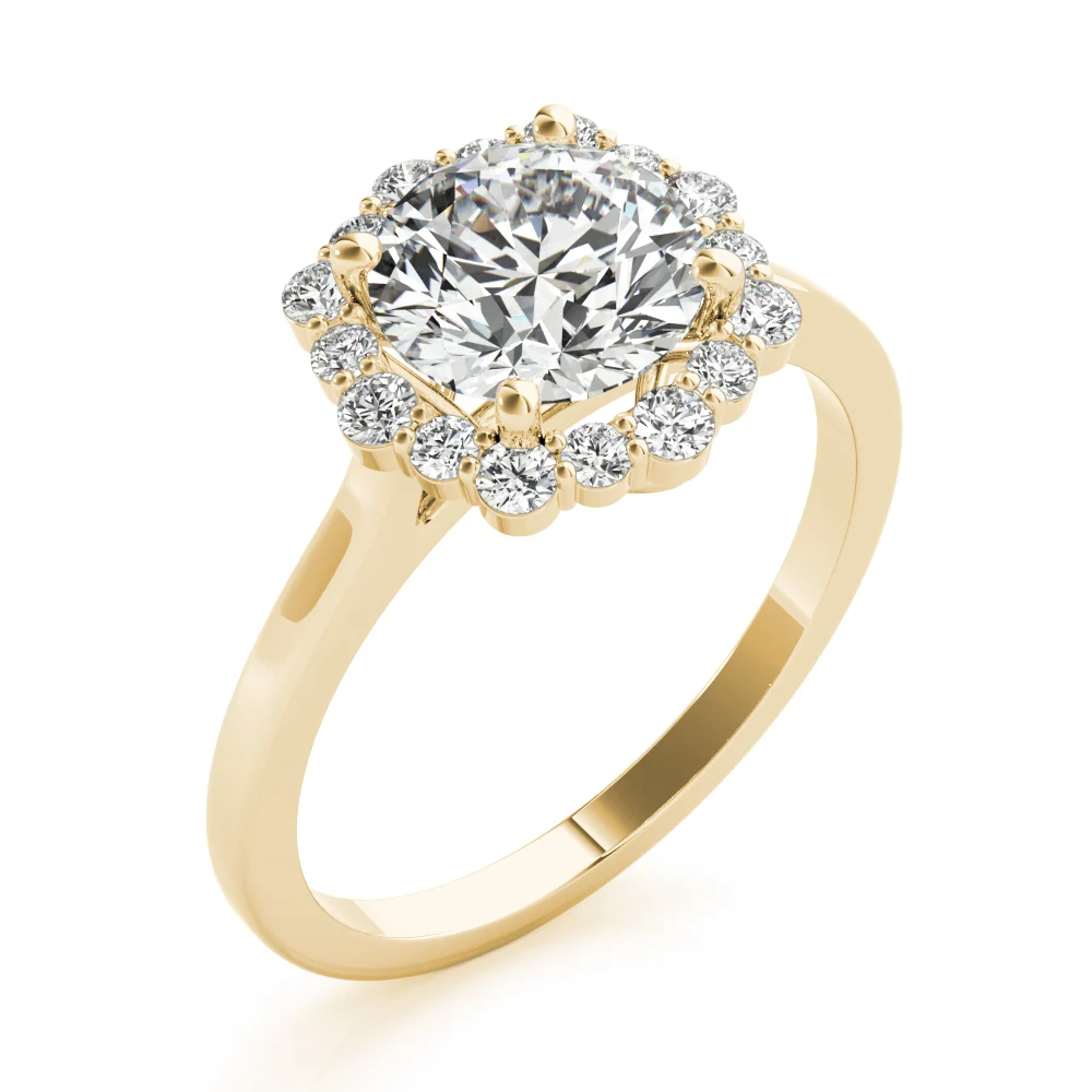 Solitaire Halo Prong Set Engagement Ring - Image 8
