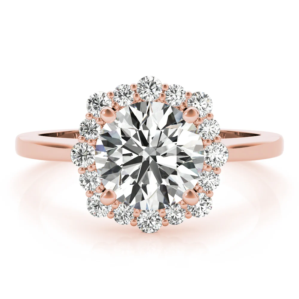 Solitaire Halo Prong Set Engagement Ring - Image 11