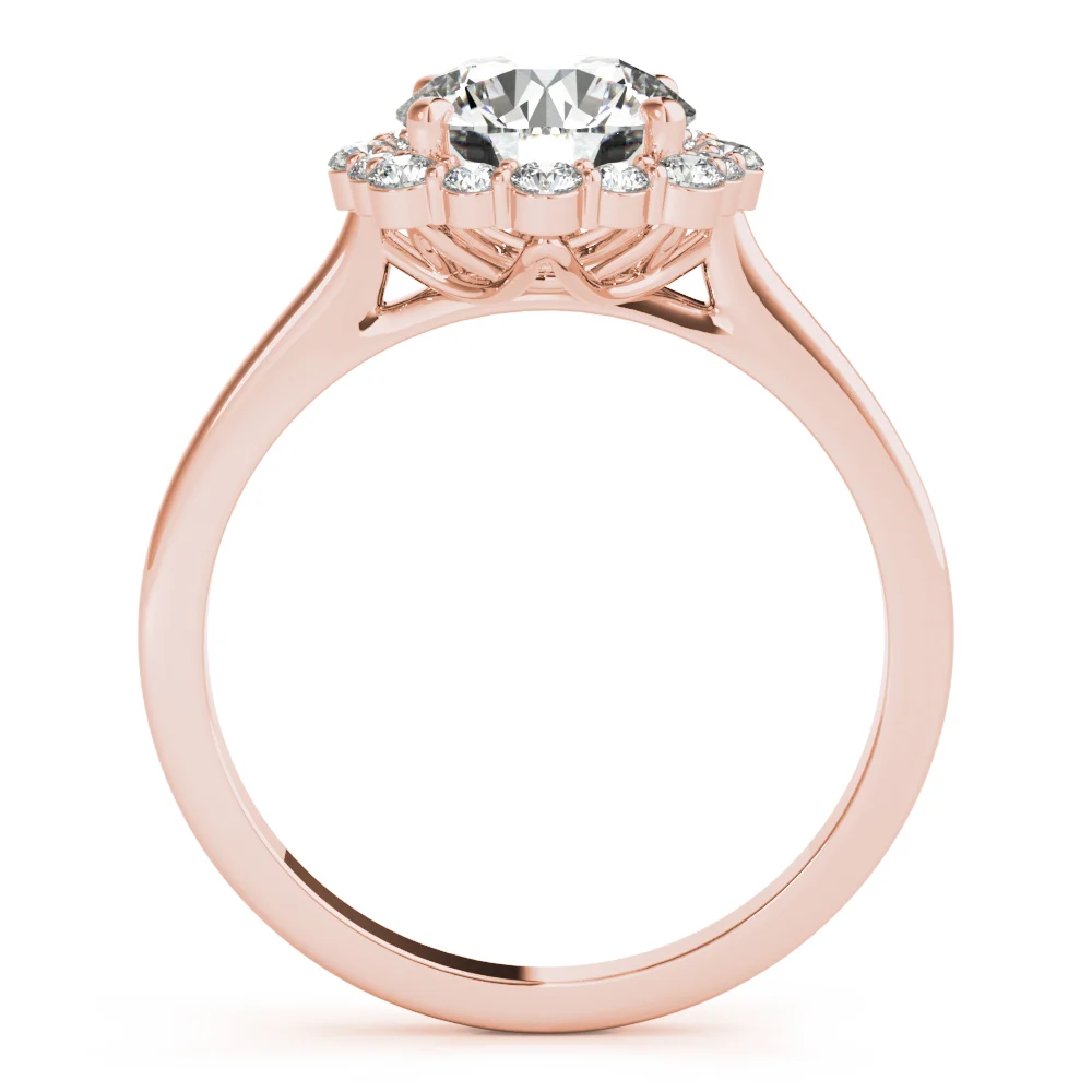 Solitaire Halo Prong Set Engagement Ring - Image 10
