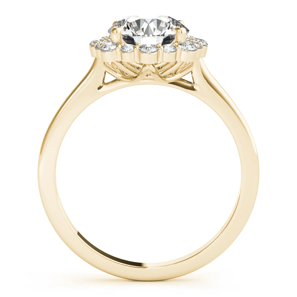 Solitaire Halo Prong Set Engagement Ring - Image 6