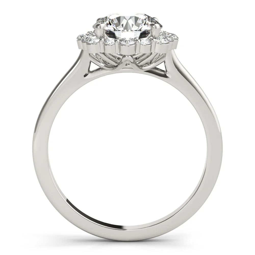 Solitaire Halo Prong Set Engagement Ring - Image 2