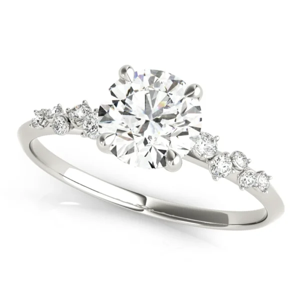 Scattered Diamond Engagement Ring