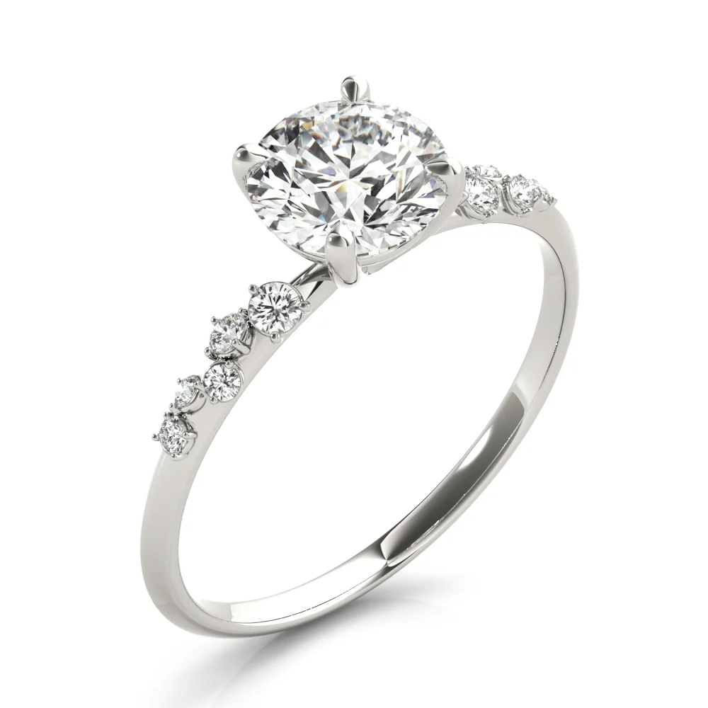 Scattered Diamond Engagement Ring - Image 4