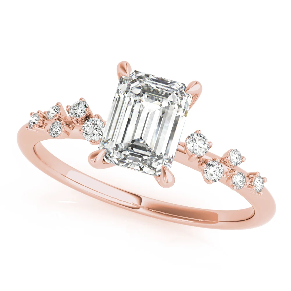 Emerald-Cut Scatter Engagement Ring - Image 9