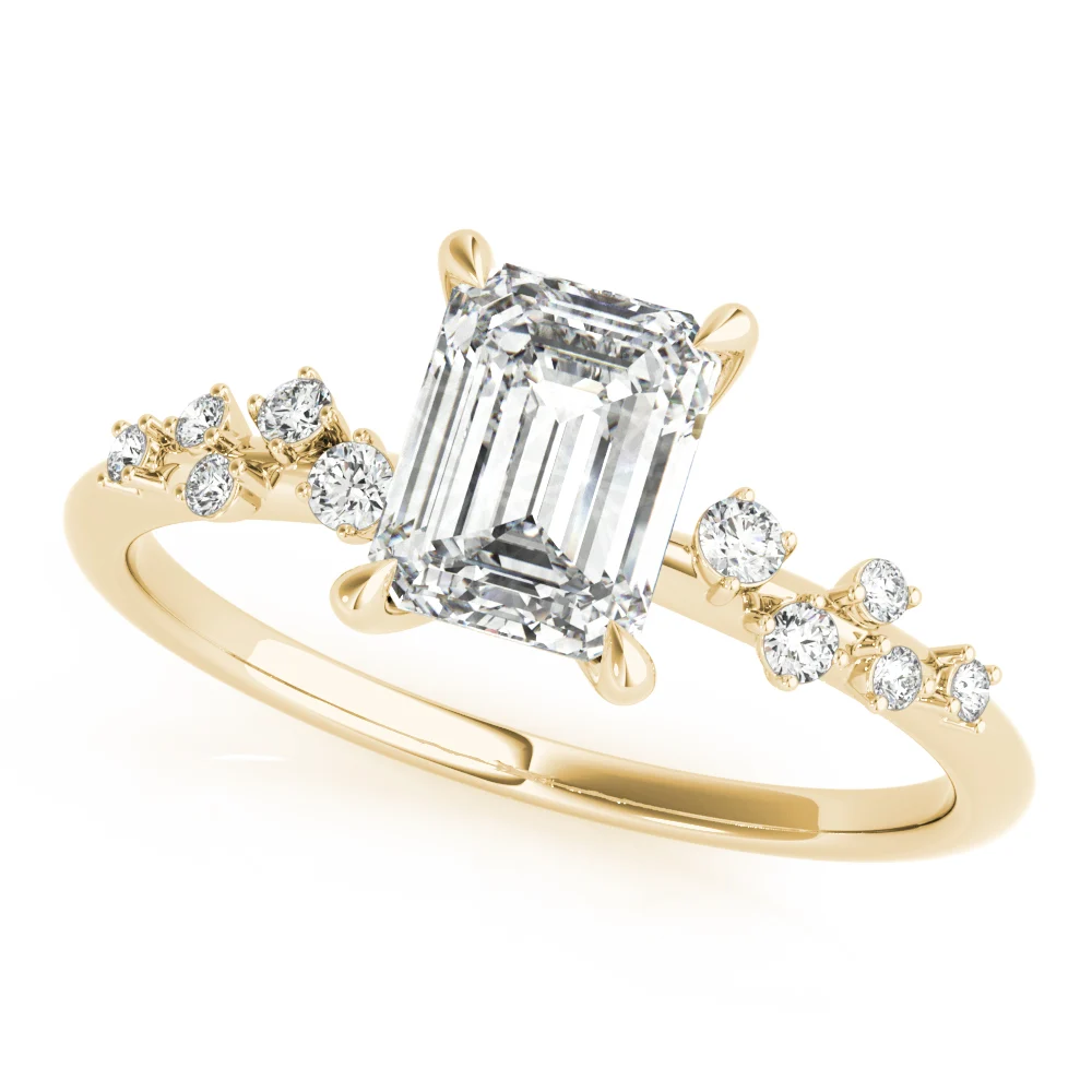 Emerald-Cut Scatter Engagement Ring - Image 5