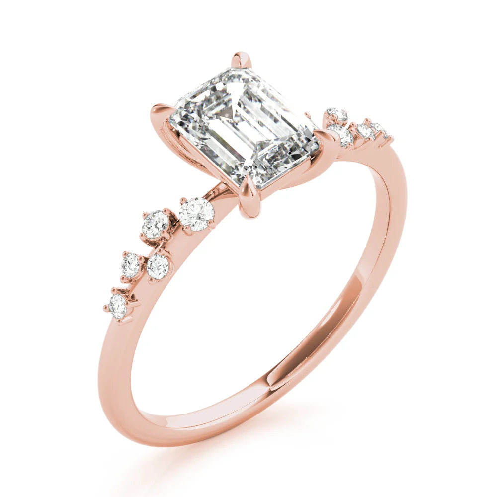 Emerald-Cut Scatter Engagement Ring - Image 12