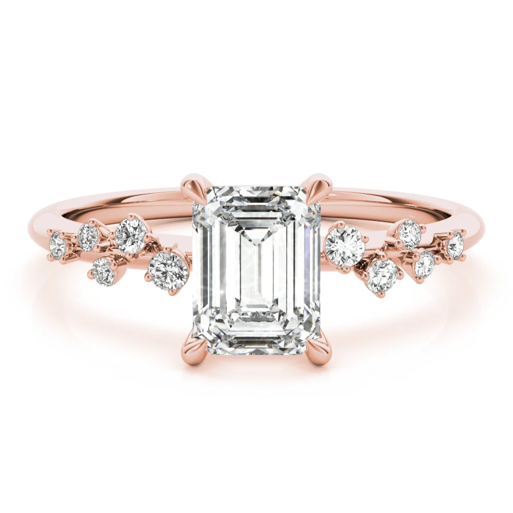 Emerald-Cut Scatter Engagement Ring - Image 11