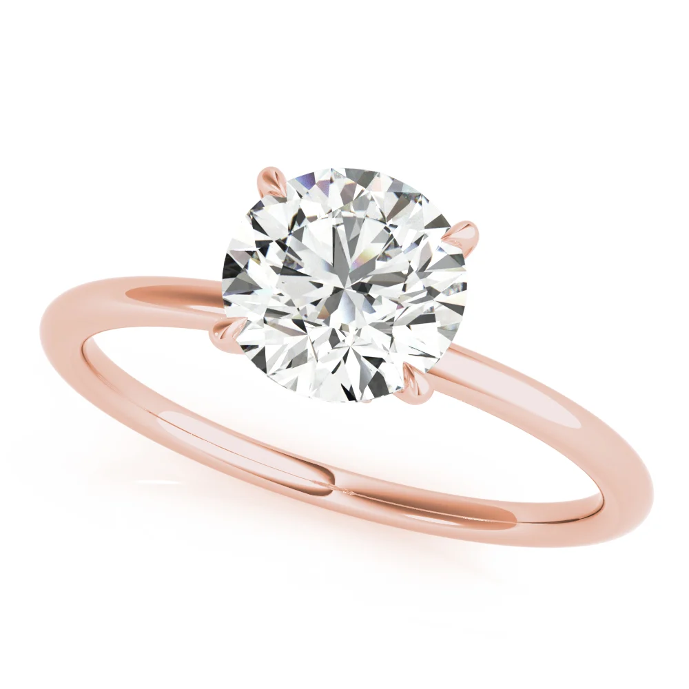 Solitaire Hidden Halo Engagement Ring - Image 9