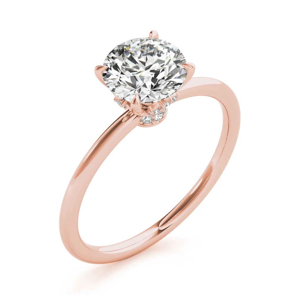 Solitaire Hidden Halo Engagement Ring - Image 12