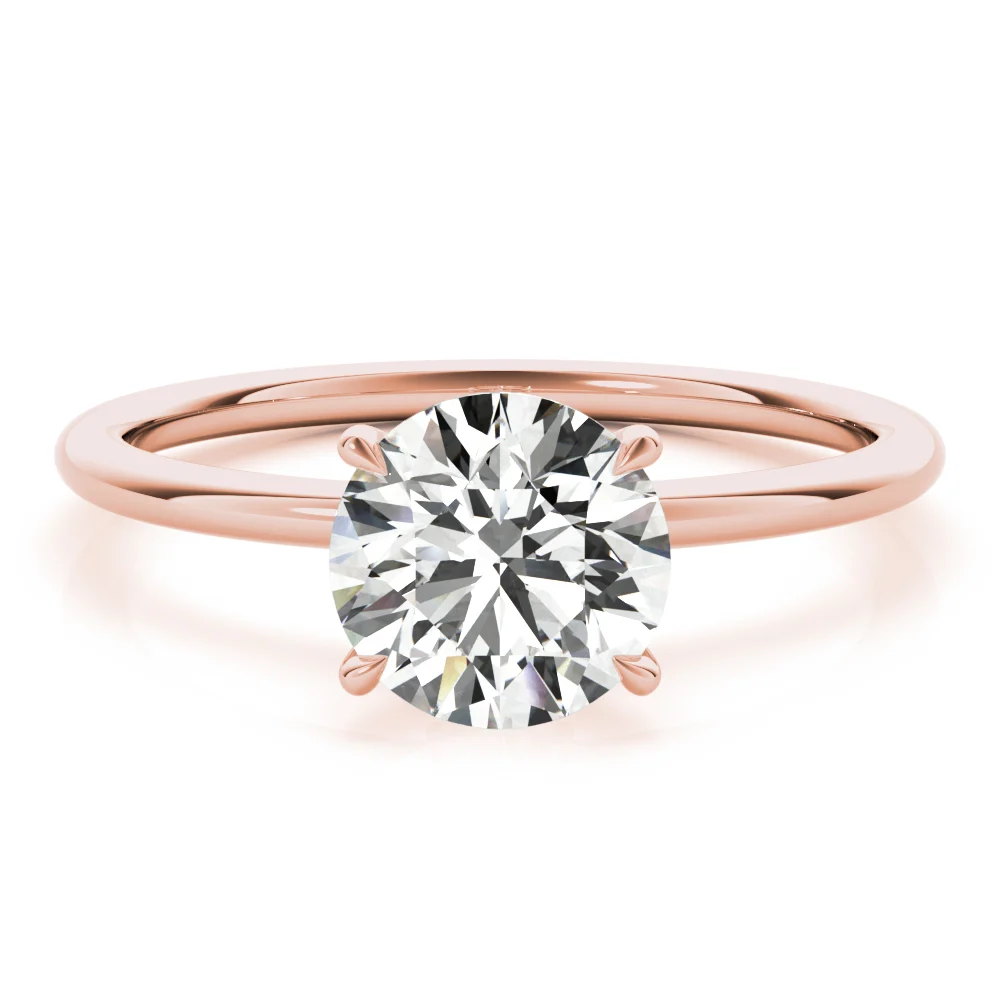 Solitaire Hidden Halo Engagement Ring - Image 11