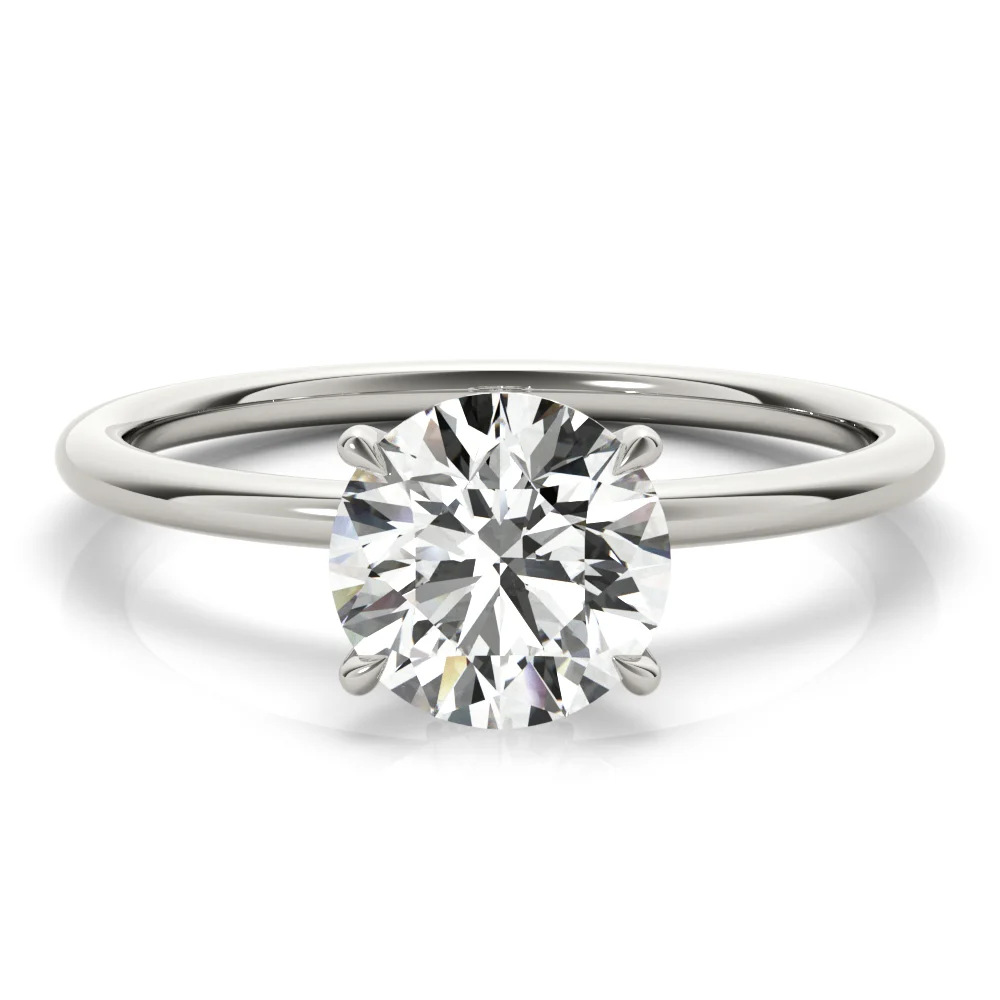 Solitaire Hidden Halo Engagement Ring - Image 3