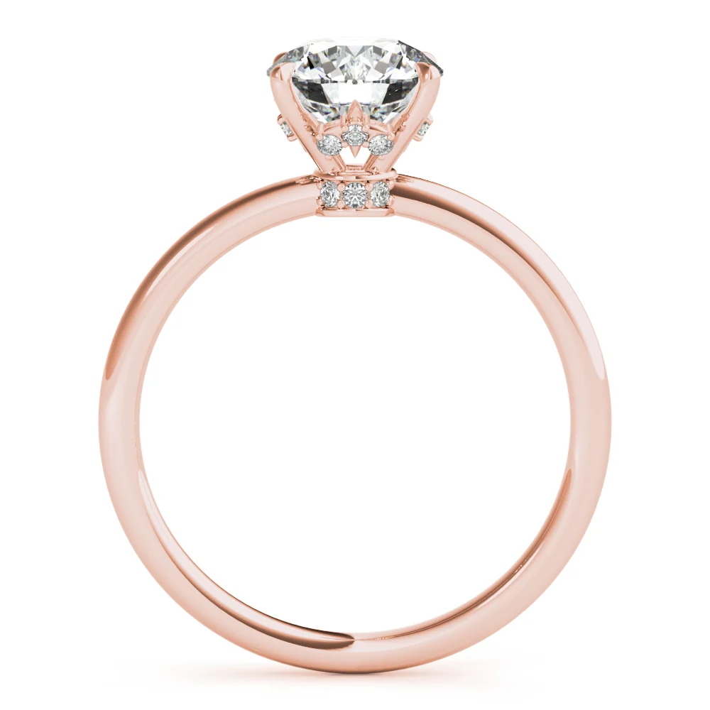 Solitaire Hidden Halo Engagement Ring - Image 10