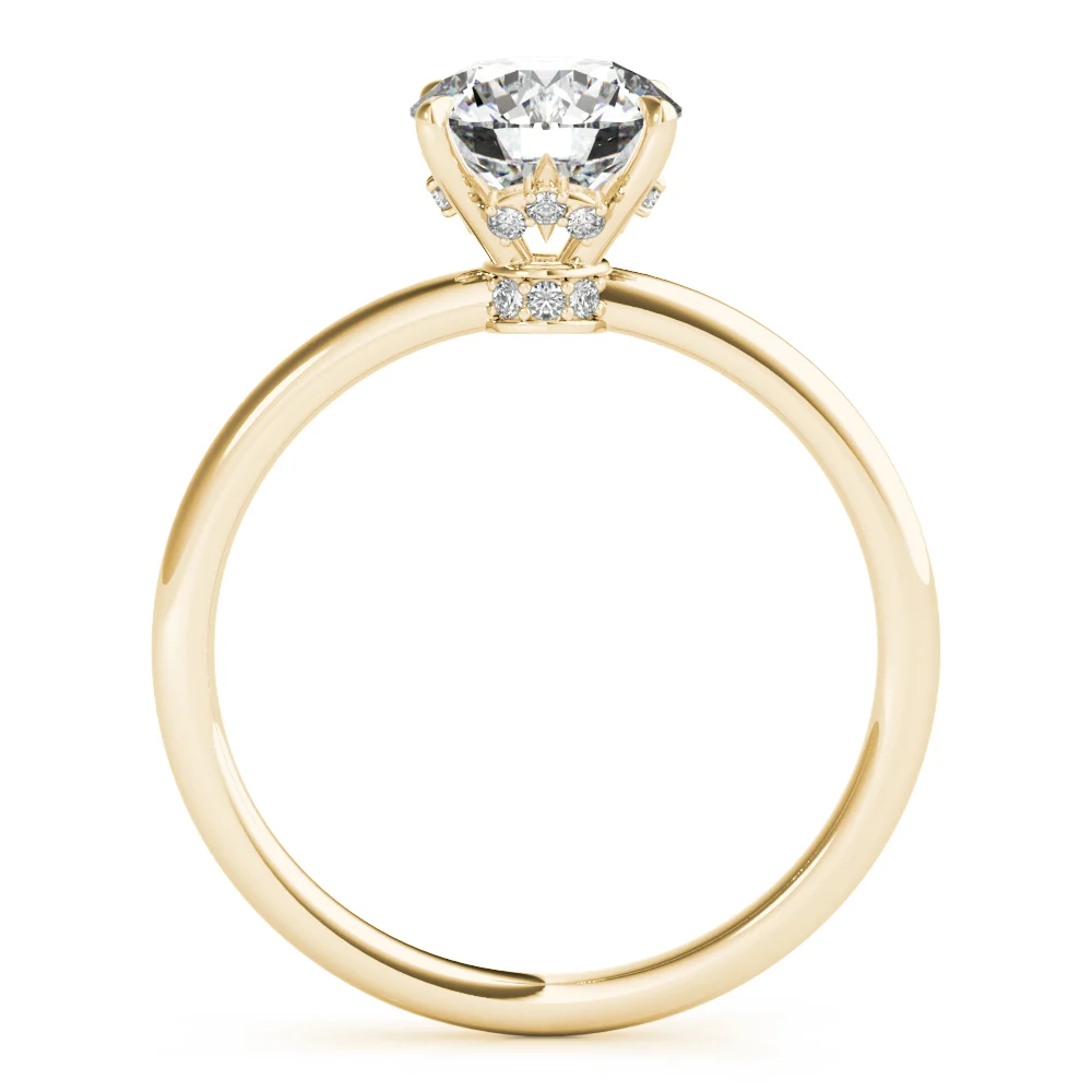 Solitaire Hidden Halo Engagement Ring - Image 6