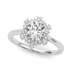 Solitaire Halo Engagement Ring