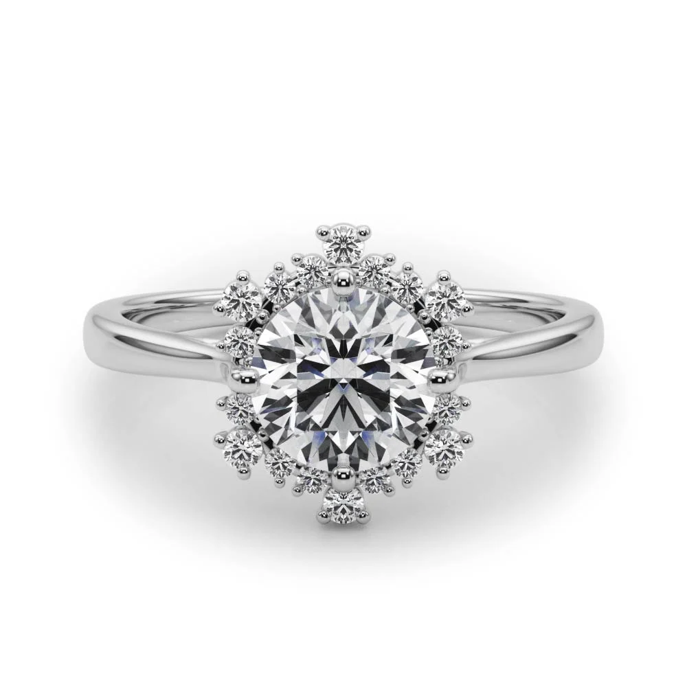 Solitaire Halo Engagement Ring - Image 3