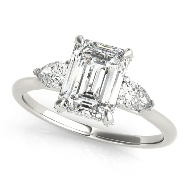 3-Stone Emerald Cut Engagement Ring