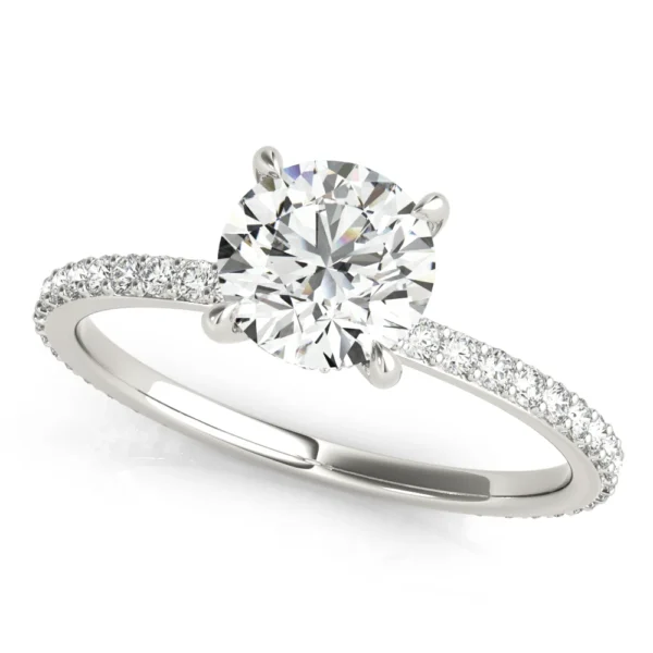 Round Hidden Halo Engagement Ring