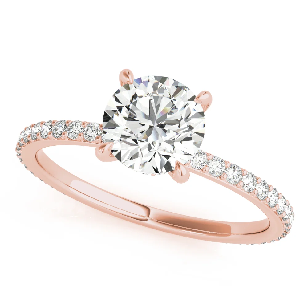 Round Hidden Halo Engagement Ring - Image 11