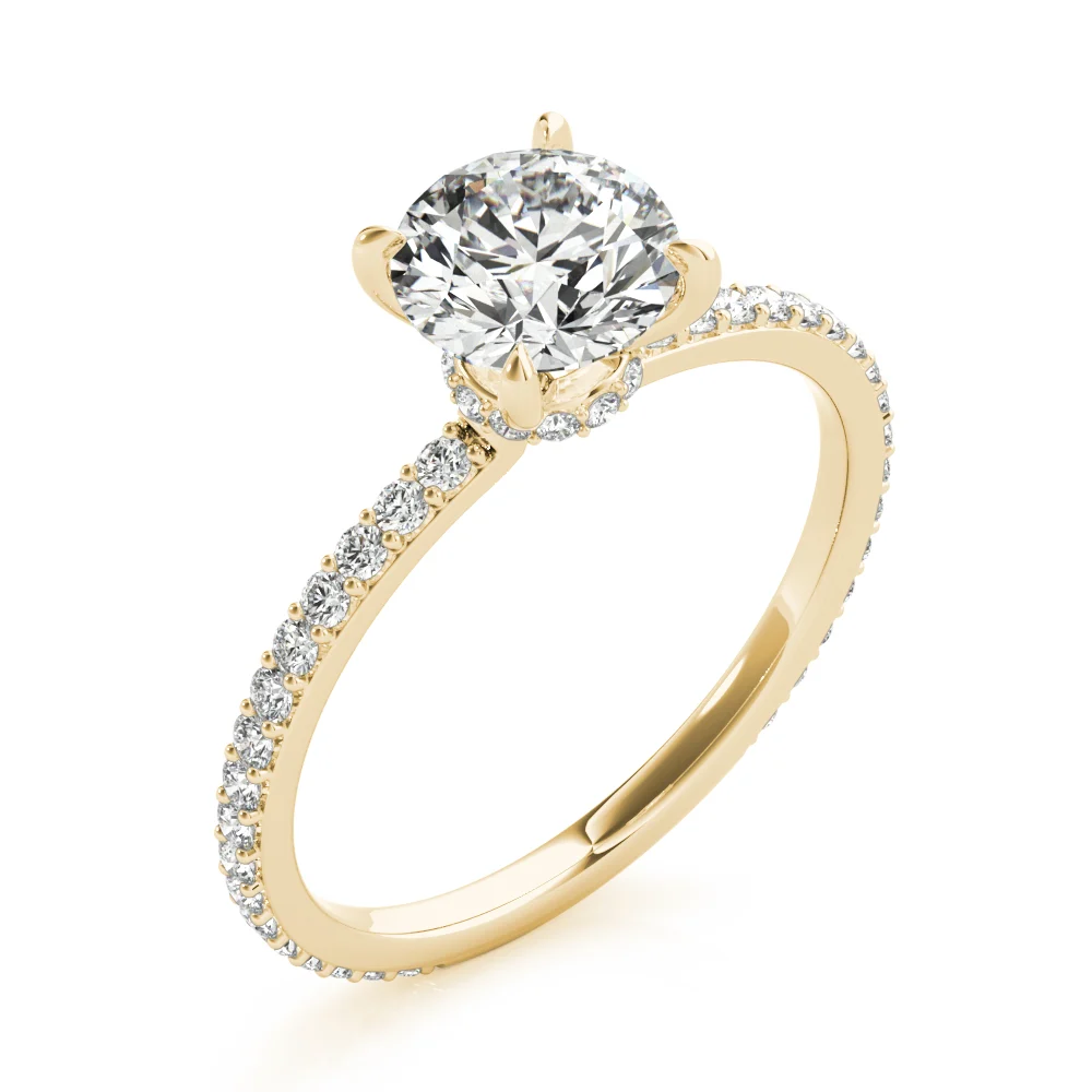 Round Hidden Halo Engagement Ring - Image 9