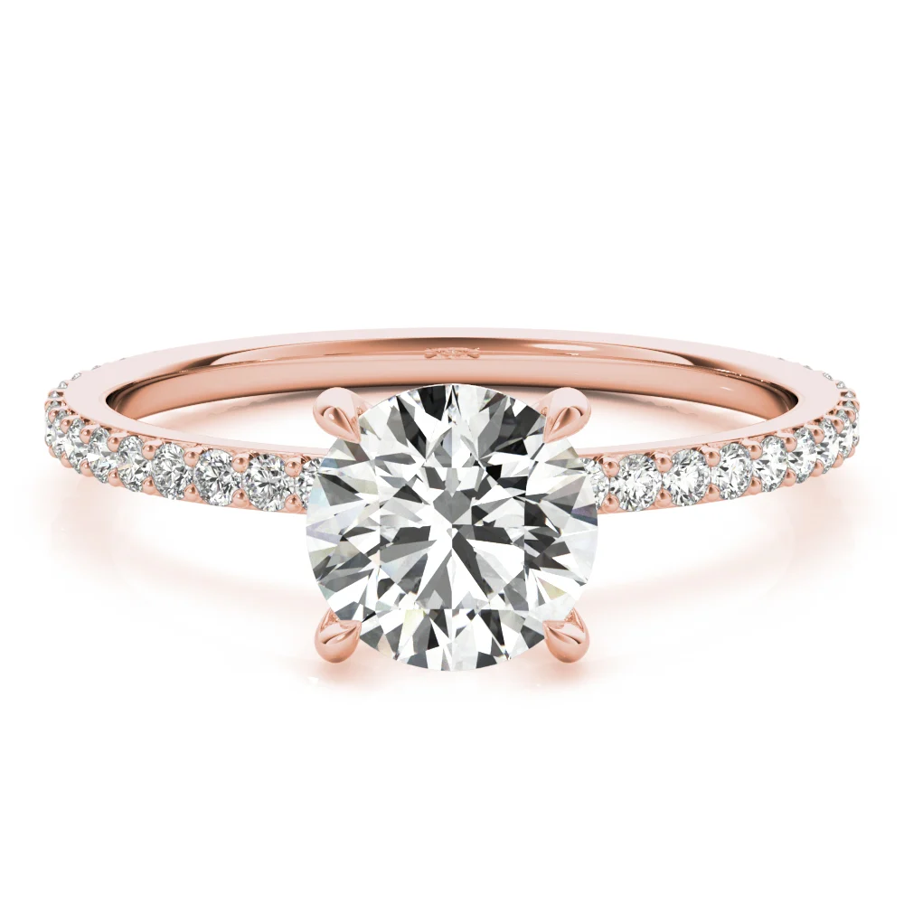 Round Hidden Halo Engagement Ring - Image 13