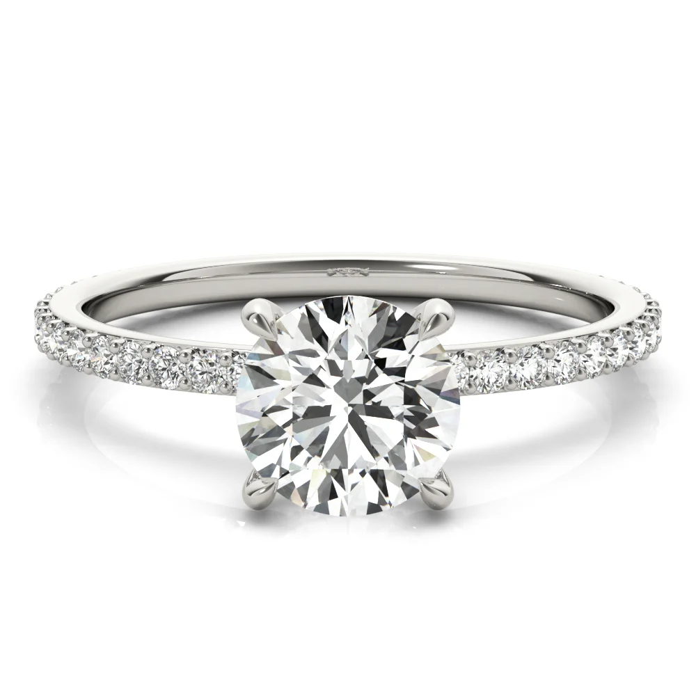 Round Hidden Halo Engagement Ring - Image 3