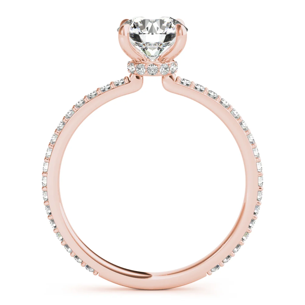 Round Hidden Halo Engagement Ring - Image 12