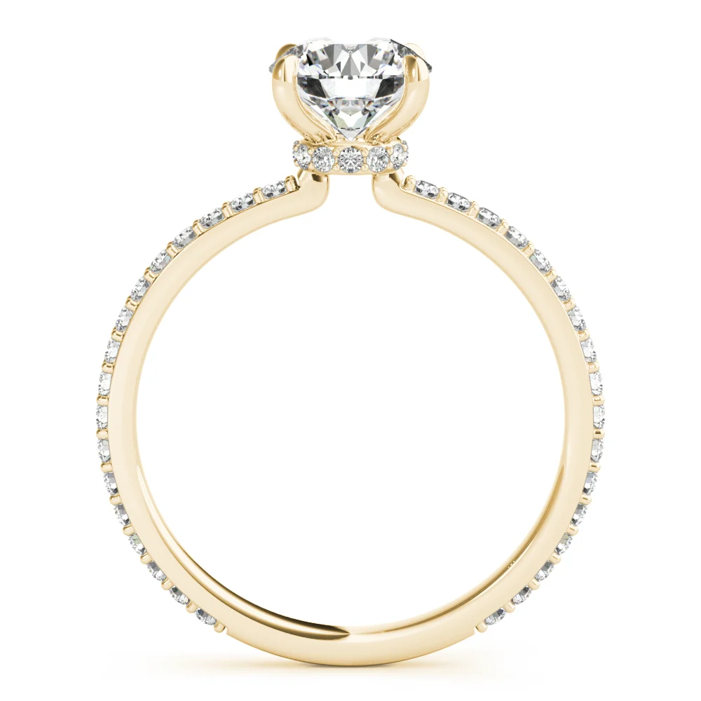 Round Hidden Halo Engagement Ring - Image 7