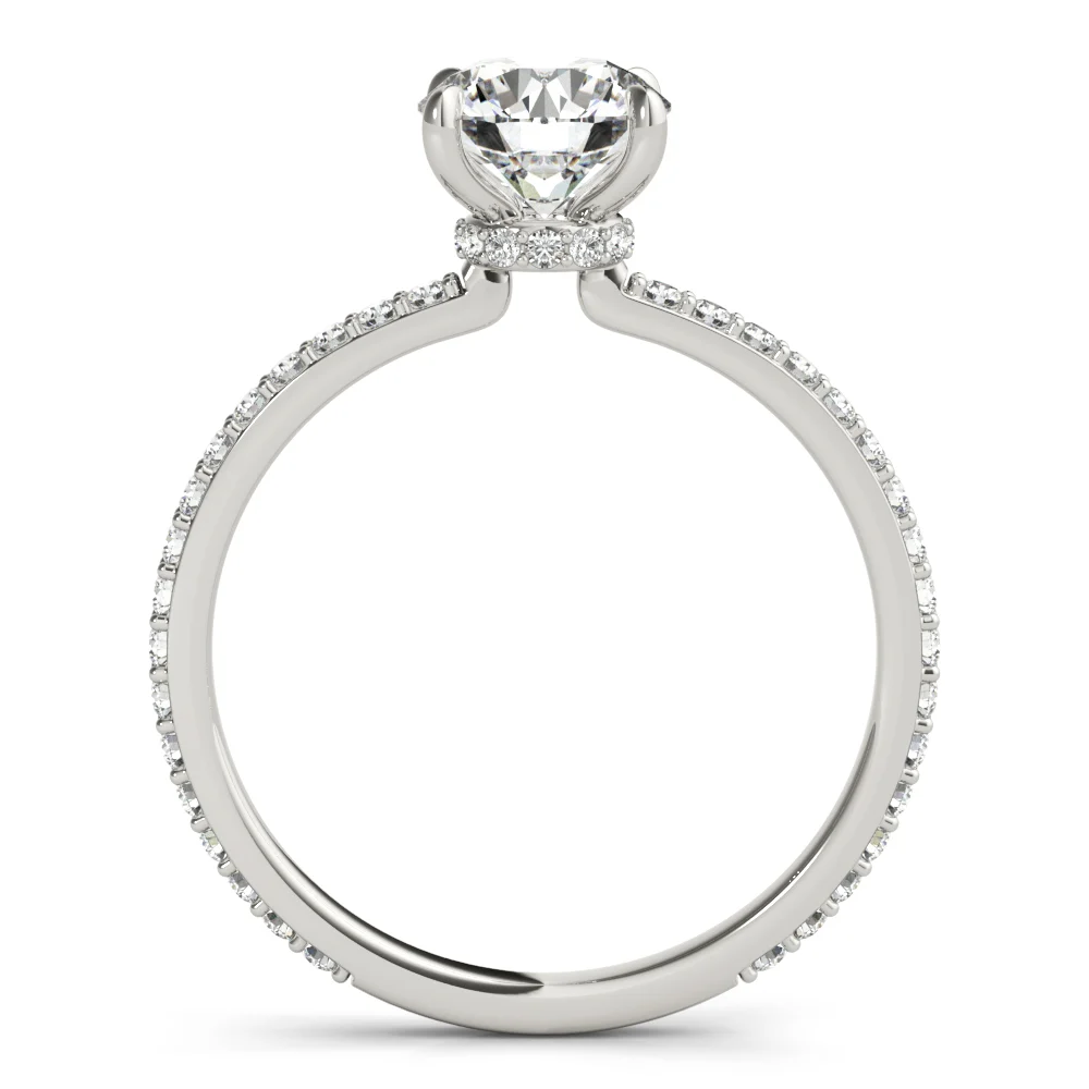 Round Hidden Halo Engagement Ring - Image 2