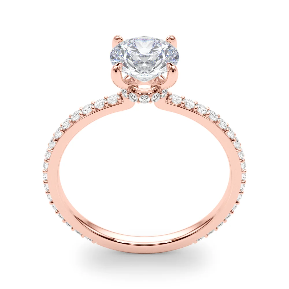 Round Hidden Halo Engagement Ring - Image 15