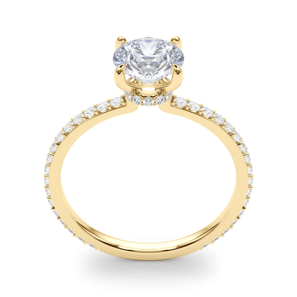 Round Hidden Halo Engagement Ring - Image 10