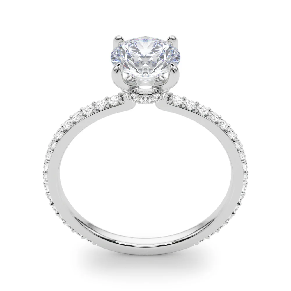 Round Hidden Halo Engagement Ring - Image 5