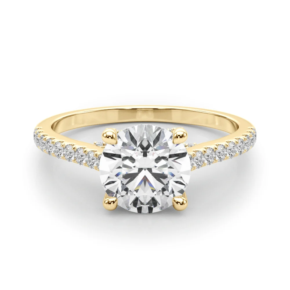 Single Row Prong Hidden Halo Engagement Ring - Image 8