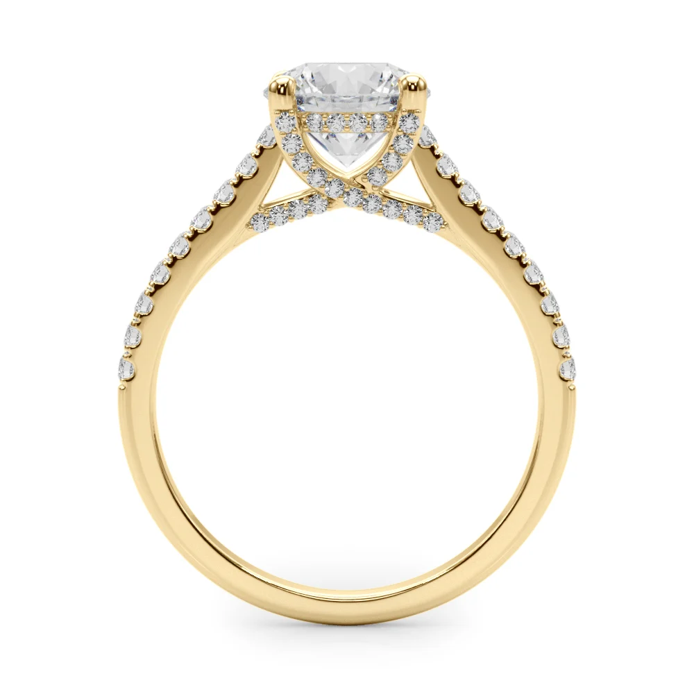 Single Row Prong Hidden Halo Engagement Ring - Image 7