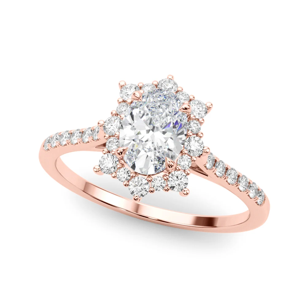 Vintage Inspired Oval Halo Engagement Ring - Image 11
