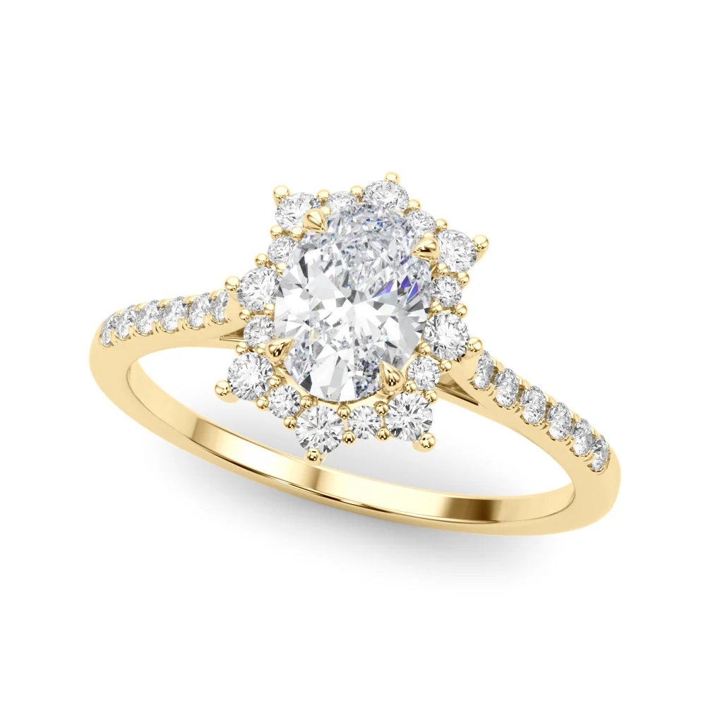 Vintage Inspired Oval Halo Engagement Ring - Image 6