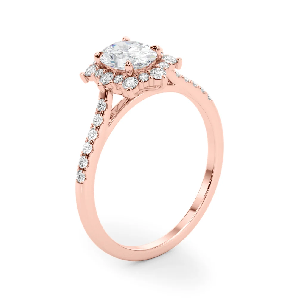 Vintage Inspired Oval Halo Engagement Ring - Image 14