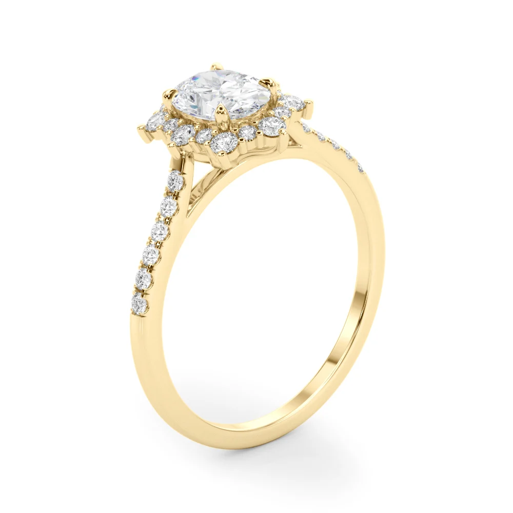 Vintage Inspired Oval Halo Engagement Ring - Image 9
