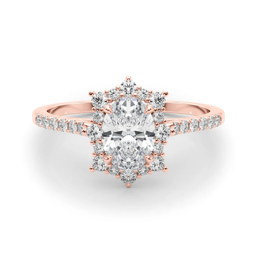 Vintage Inspired Oval Halo Engagement Ring - Image 13