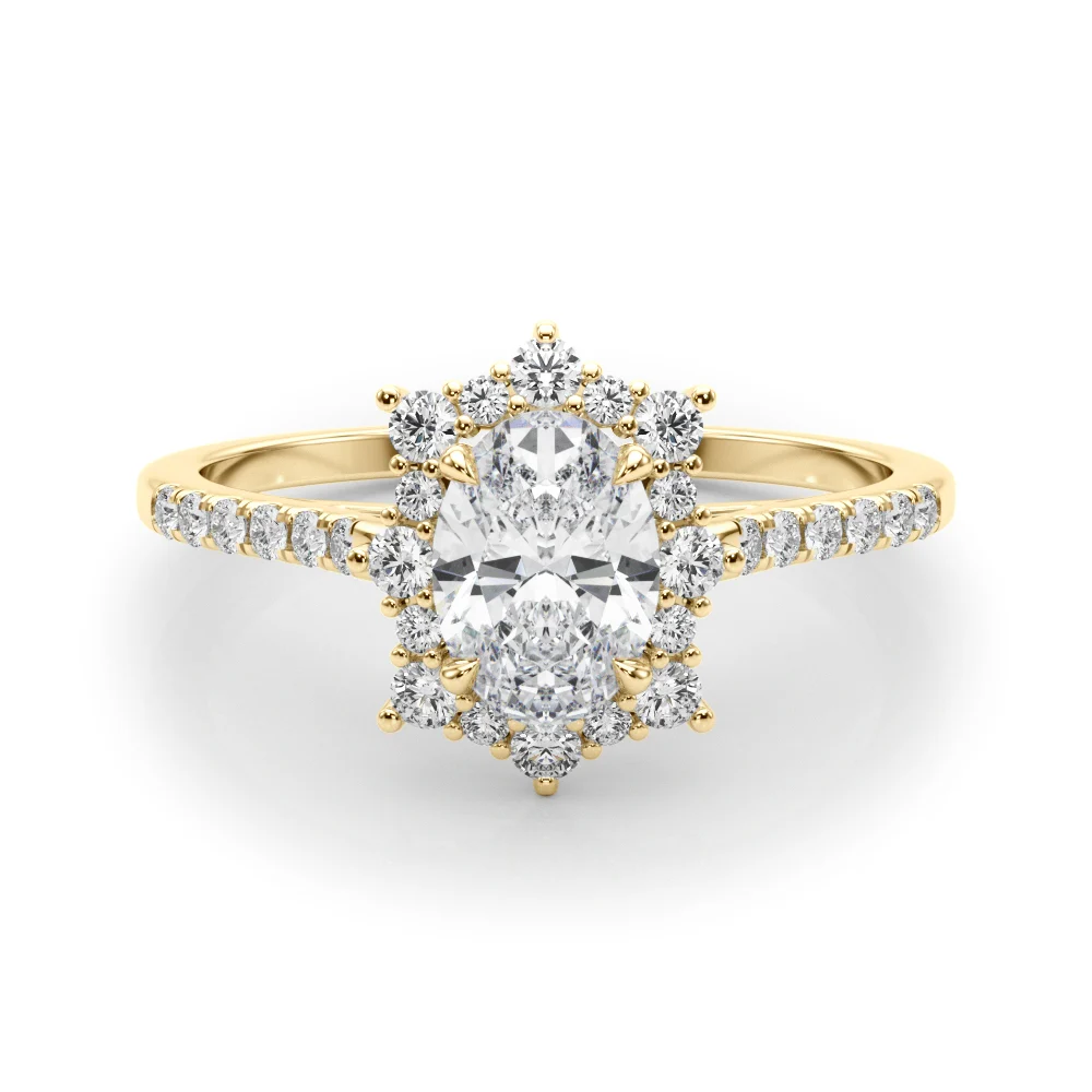 Vintage Inspired Oval Halo Engagement Ring - Image 8