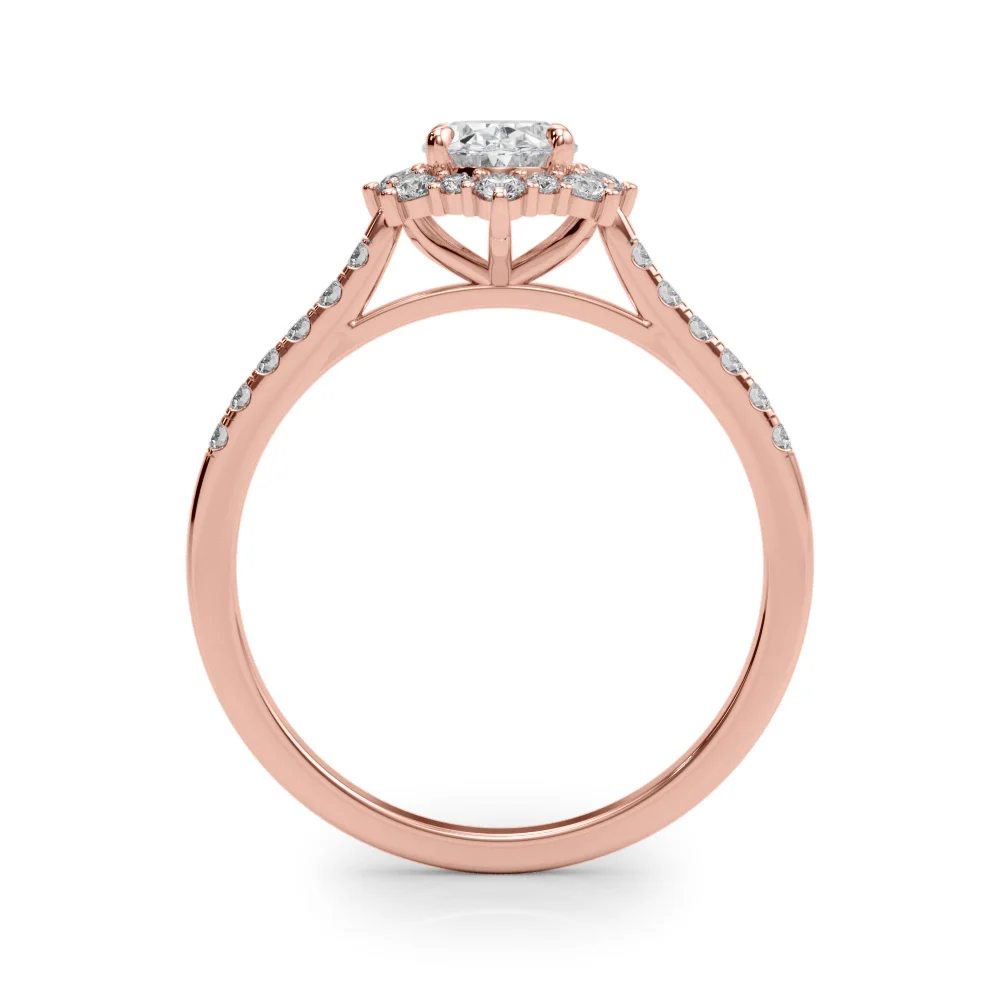 Vintage Inspired Oval Halo Engagement Ring - Image 12