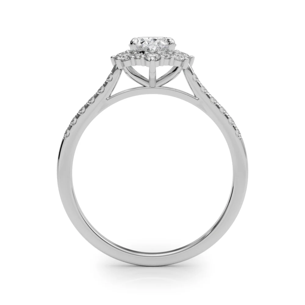 Vintage Inspired Oval Halo Engagement Ring - Image 2