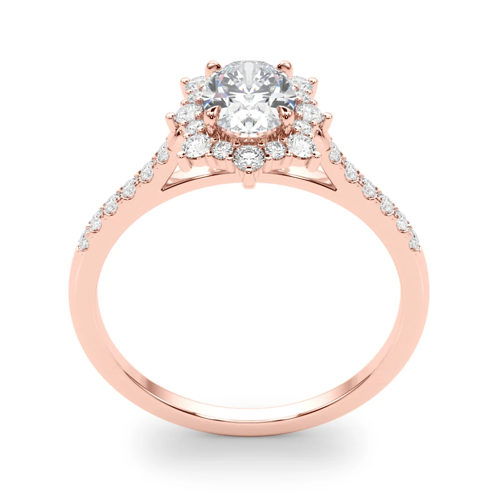 Vintage Inspired Oval Halo Engagement Ring - Image 15