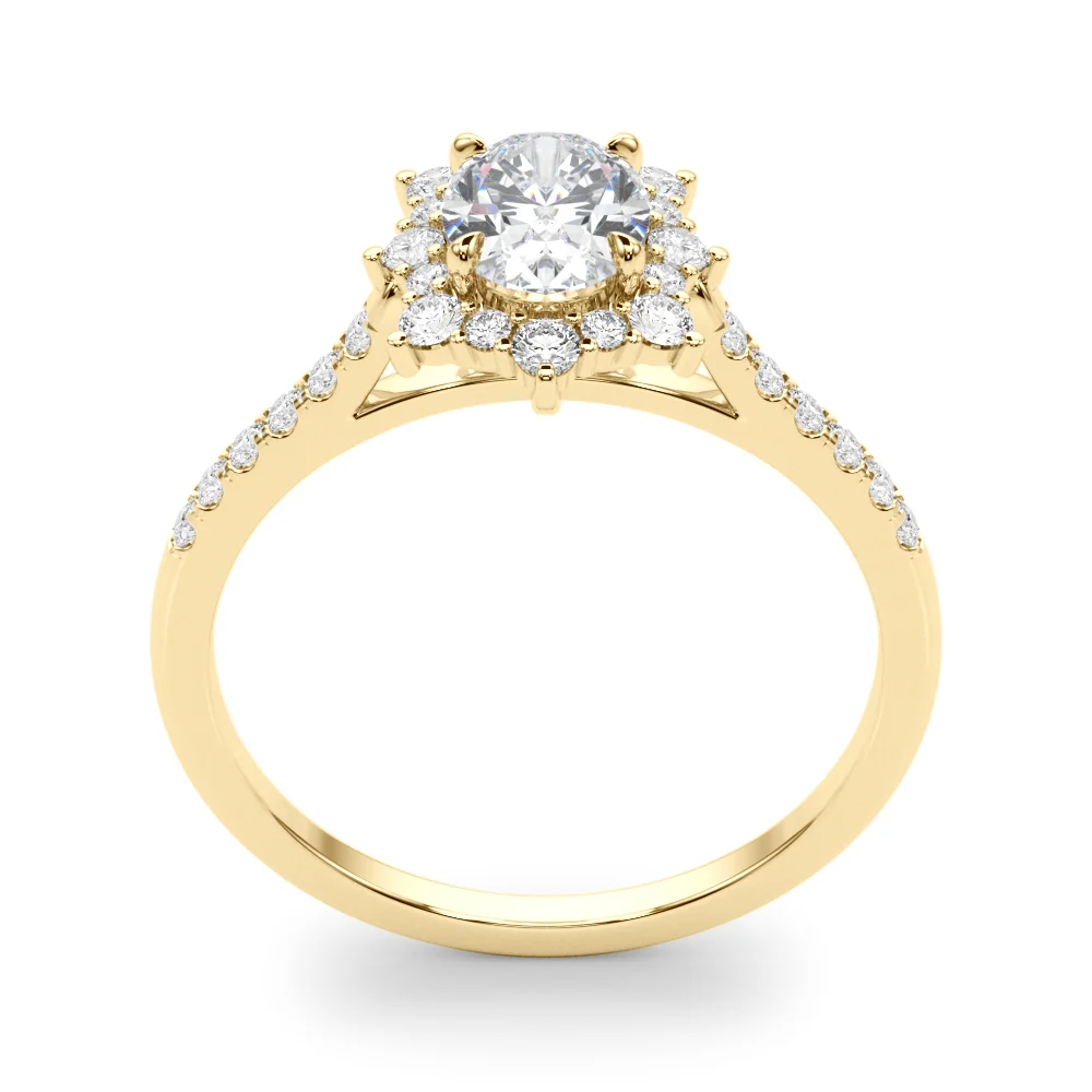 Vintage Inspired Oval Halo Engagement Ring - Image 10
