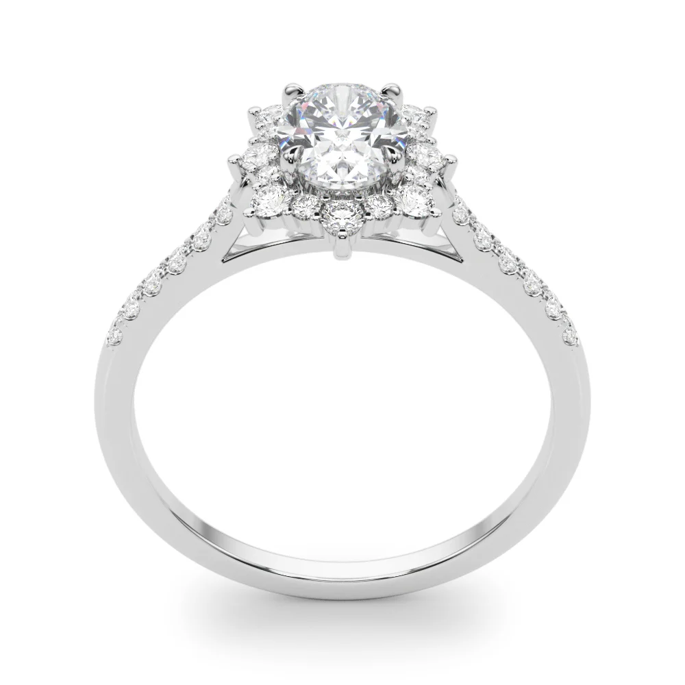 Vintage Inspired Oval Halo Engagement Ring - Image 5
