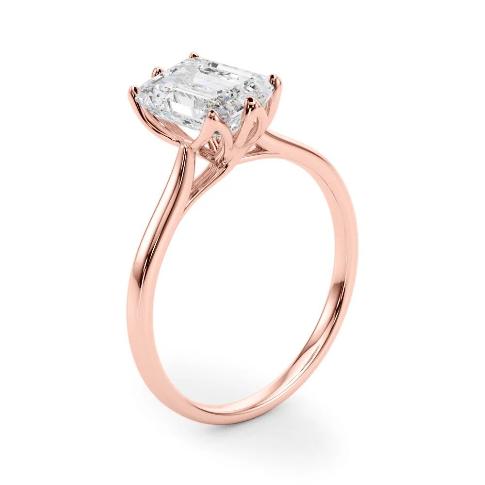 6-Prong Emerald Cut Floral Engagement Ring - Image 14
