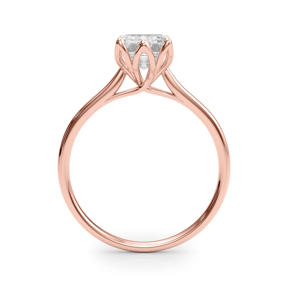 6-Prong Emerald Cut Floral Engagement Ring - Image 12