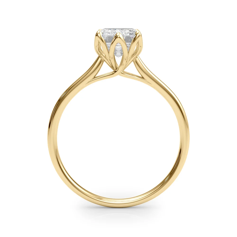 6-Prong Emerald Cut Floral Engagement Ring - Image 7