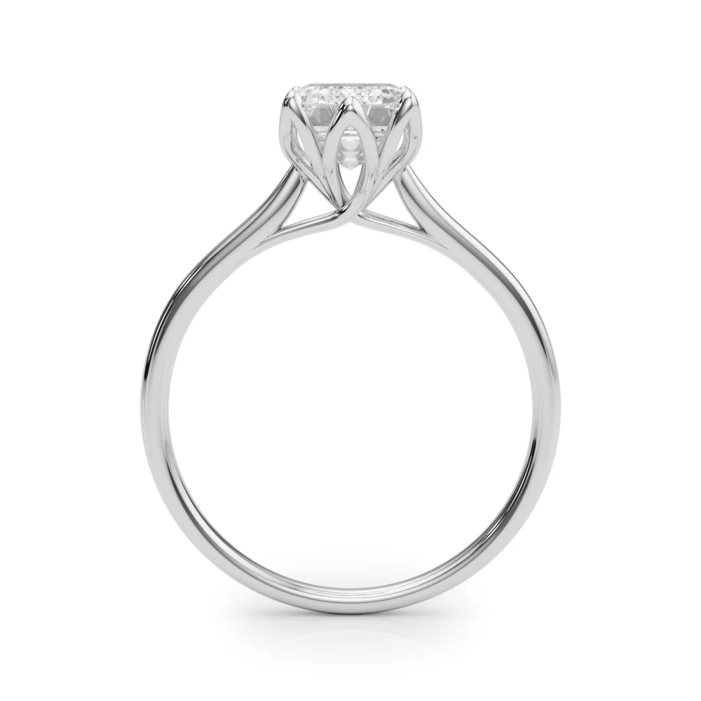6-Prong Emerald Cut Floral Engagement Ring - Image 2