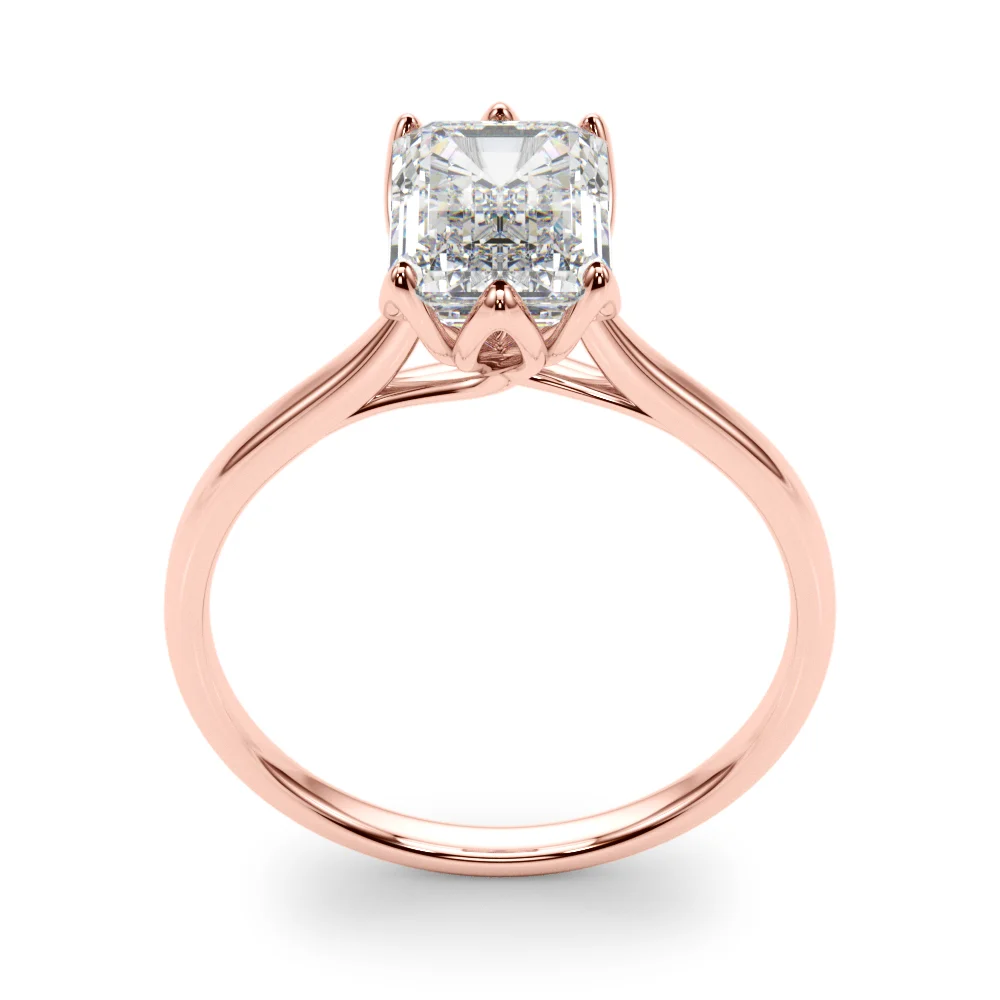 6-Prong Emerald Cut Floral Engagement Ring - Image 15