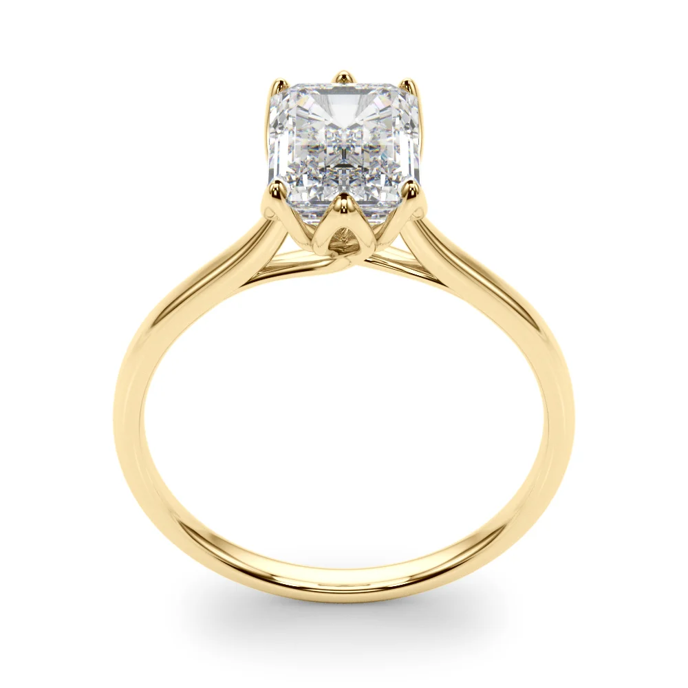6-Prong Emerald Cut Floral Engagement Ring - Image 10